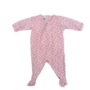 Petit Bateau Pink Floral Footed One-Piece